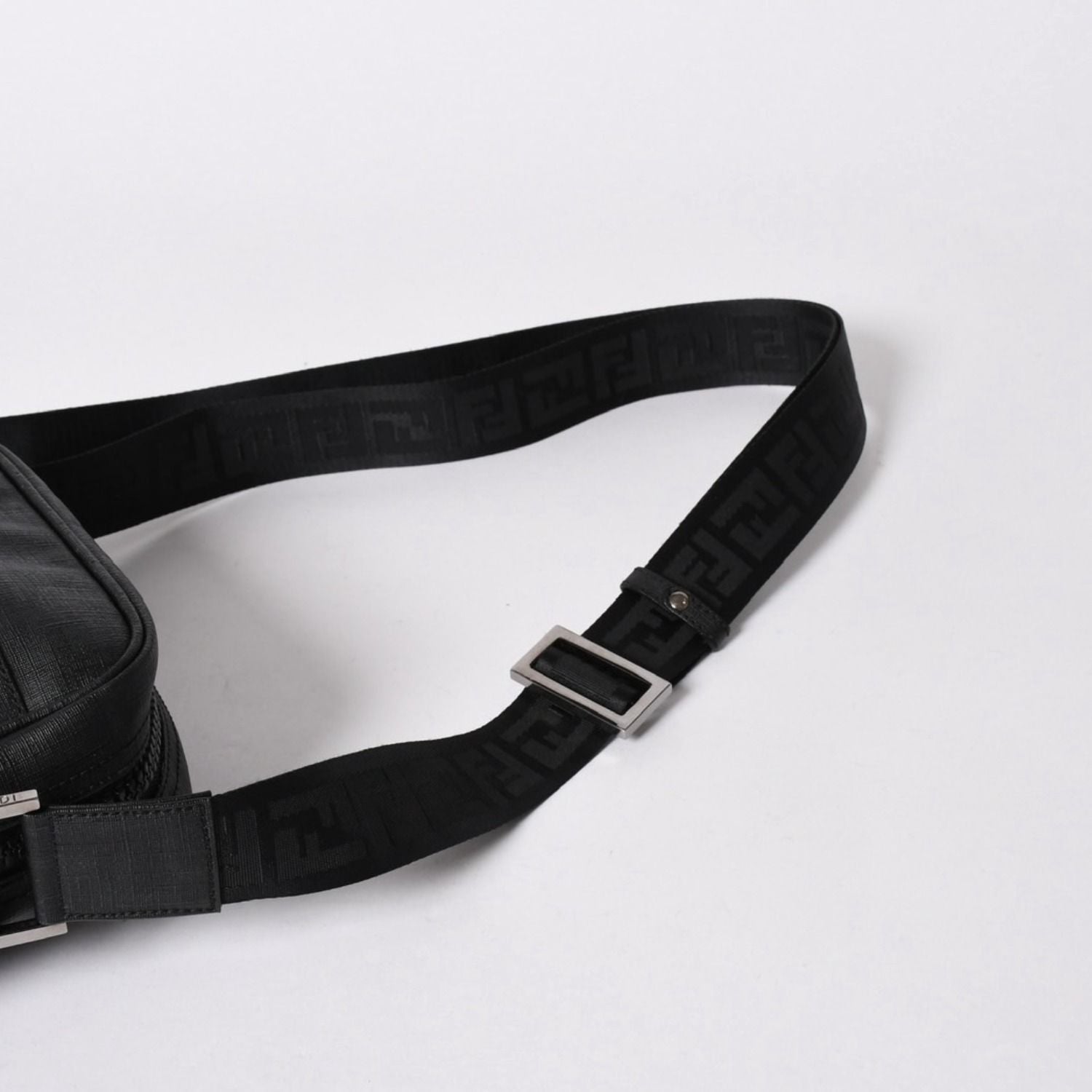 Fendi Zucca FF Logo Crossbody Shoulder Bag Black Metal — view 5