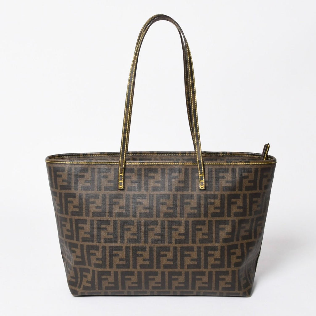 Fendi Zucca Pattern Tote Bag Brown Yellow Gold — view 2