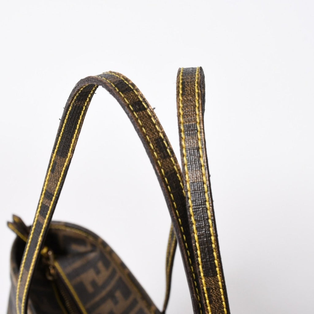 Fendi Zucca Pattern Tote Bag Brown Yellow Gold — view 5