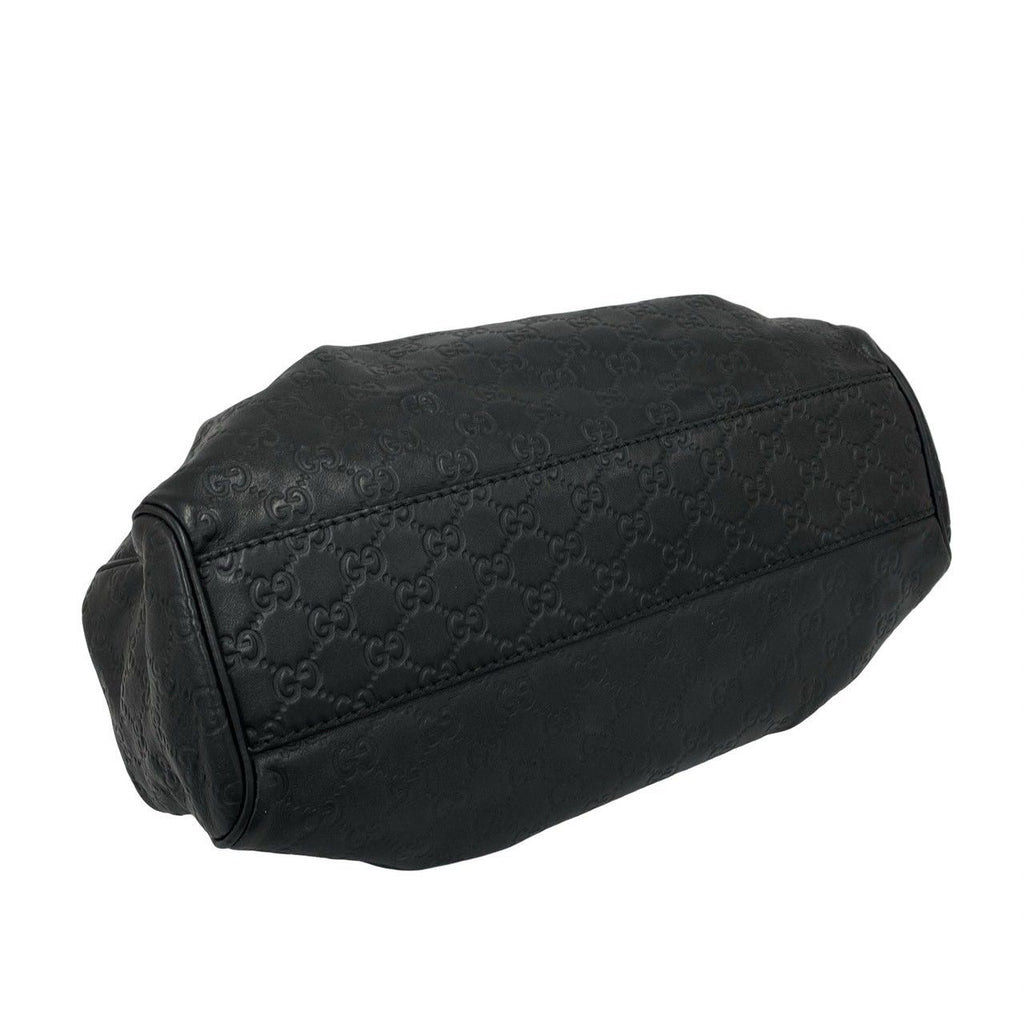 Gucci Sookie Guccissima Leather Tote Shoulder Bag Black — view 7