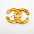 Chanel Brooch Vintage CC Logo Lava Motif Gold Plated — view 5