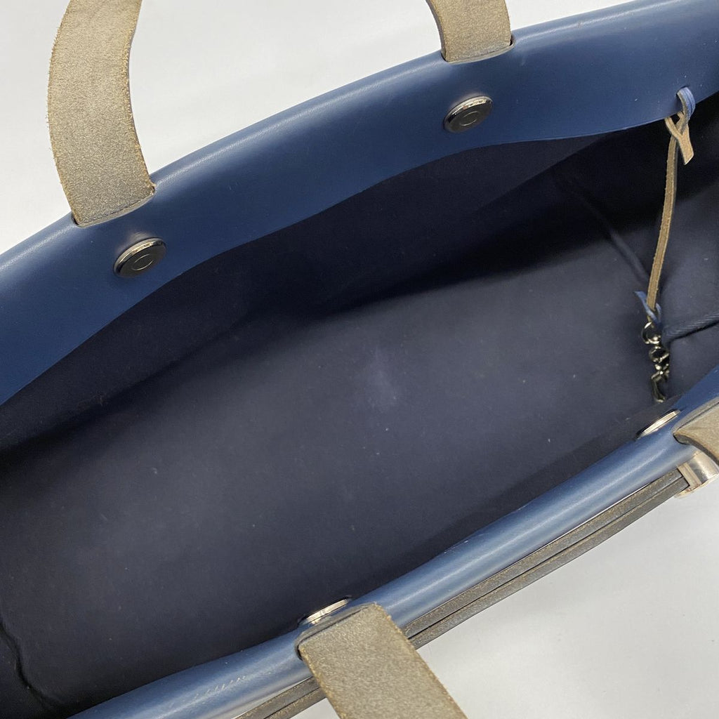Hermes Tote Bag Herbag Cabas Toile H Navy Silver — view 4