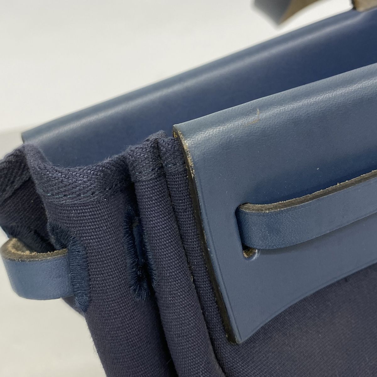 Hermes Tote Bag Herbag Cabas Toile H Navy Silver — view 6