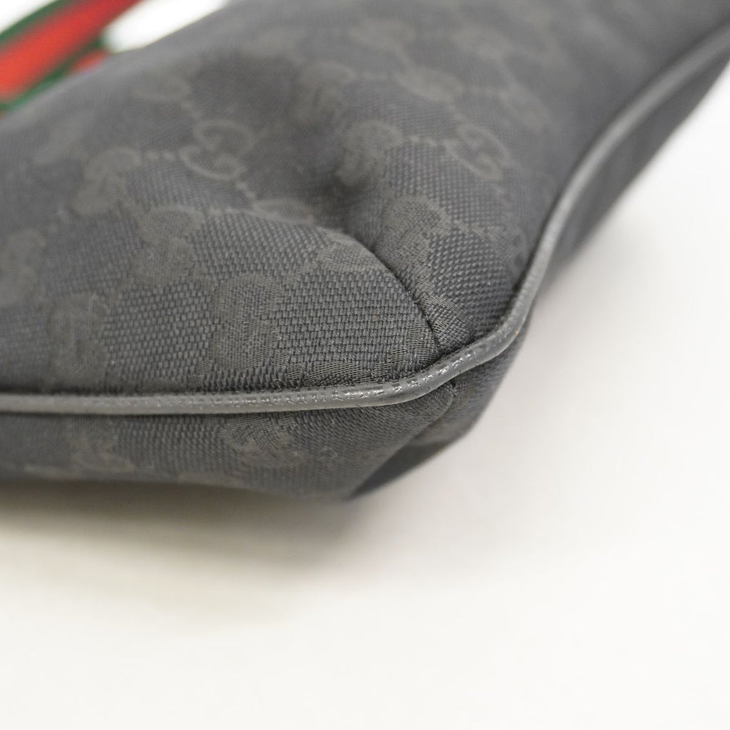 Gucci Shoulder Bag GG Canvas Black Silver — view 7