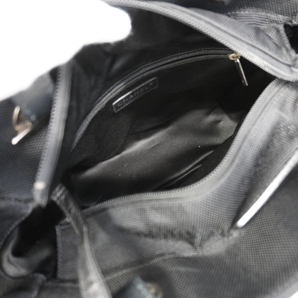Chanel Tote Bag Paris Biarritz Canvas Navy Black Silver — view 4