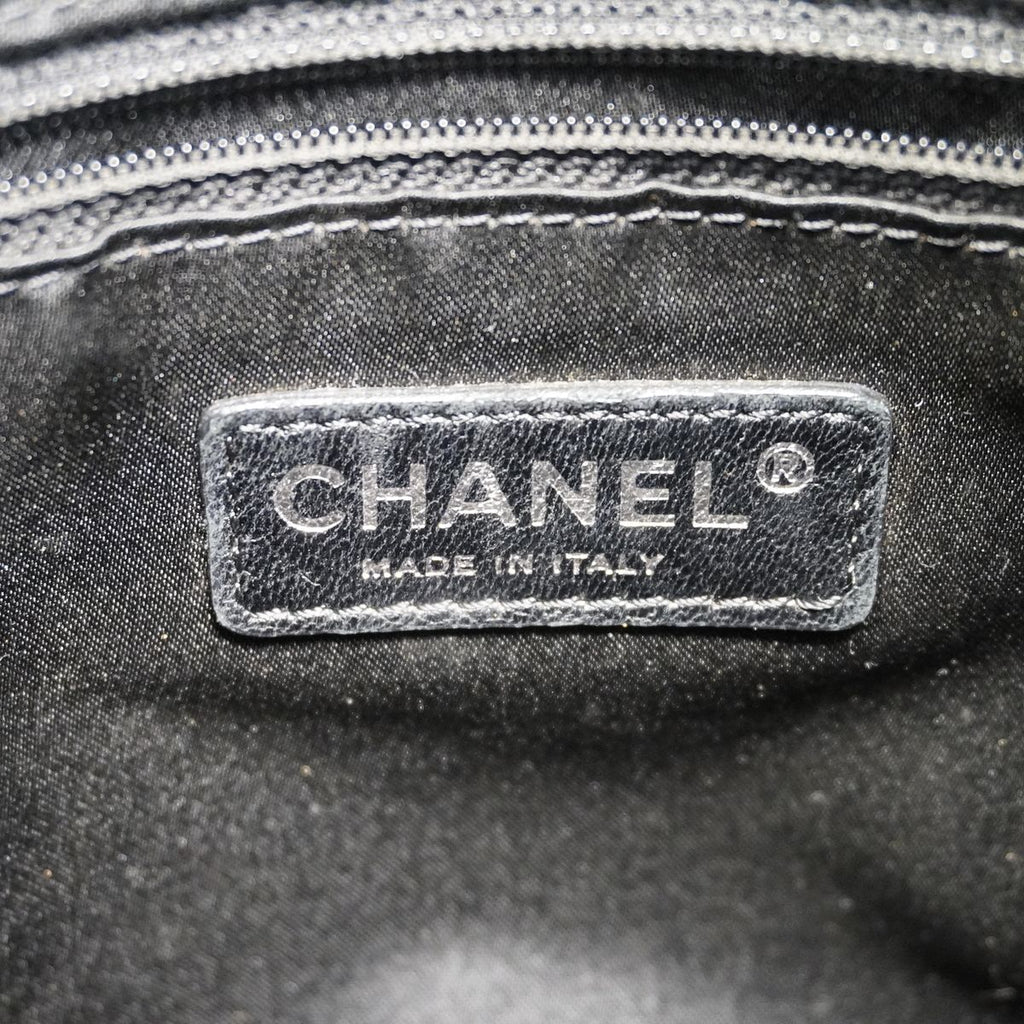 Chanel Tote Bag Paris Biarritz Canvas Navy Black Silver — view 5