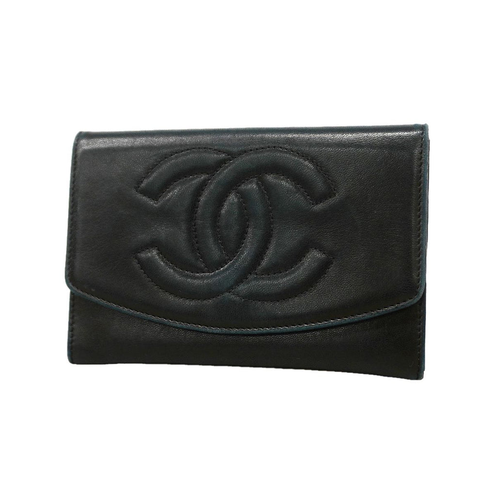 Chanel Coin Purse Lambskin Black Gold