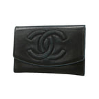 Chanel Coin Purse Lambskin Black Gold