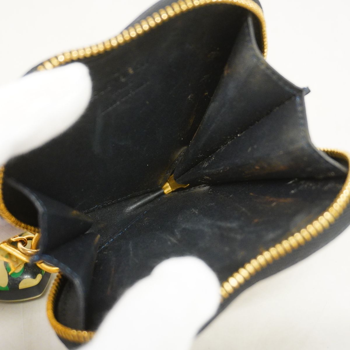 Louis Vuitton Coin Purse Vernis Leopard Porte Monnaie Coeur Blue Infini — view 4