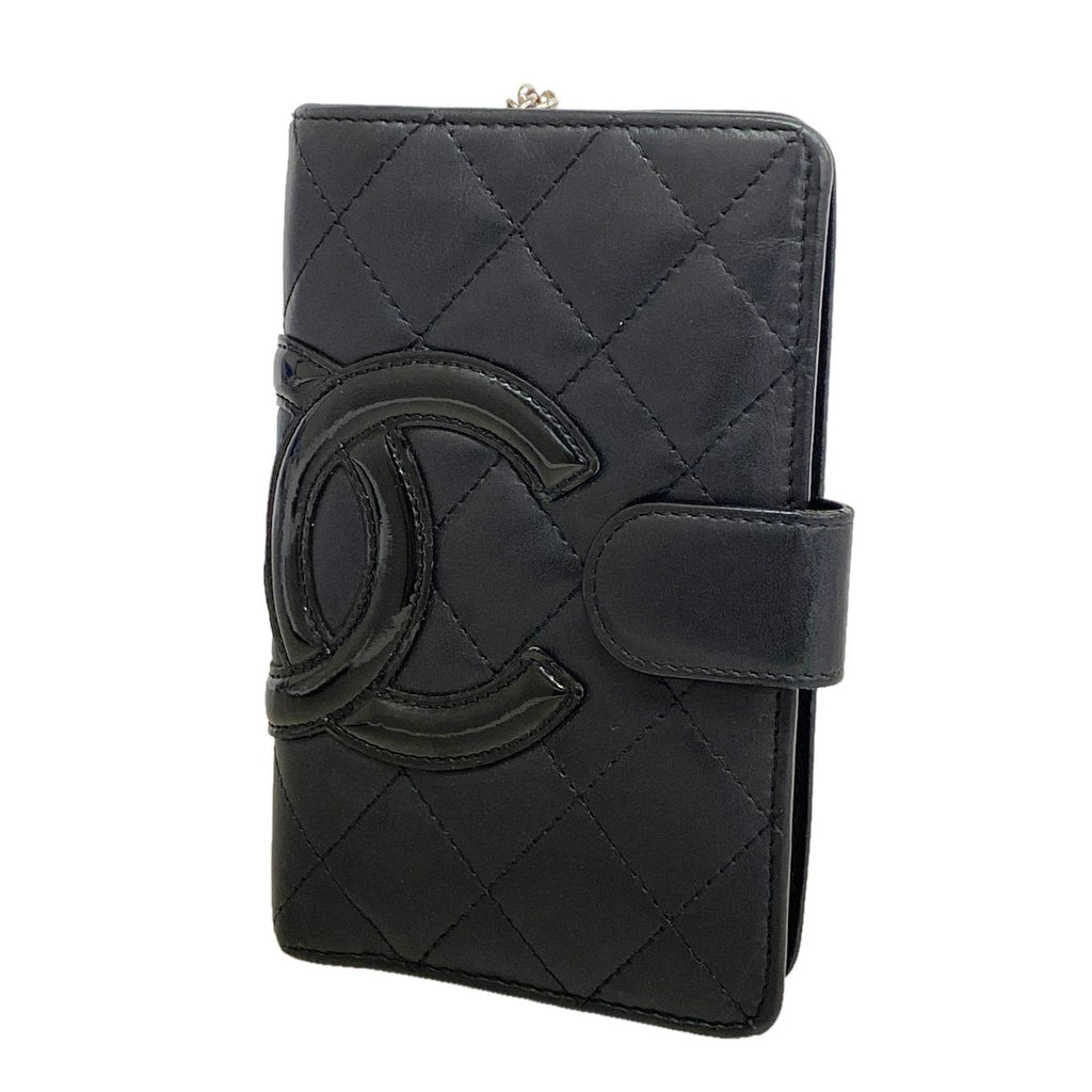 Chanel Wallet Cambon Lambskin Black Silver