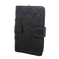 Chanel Wallet Cambon Lambskin Black Silver