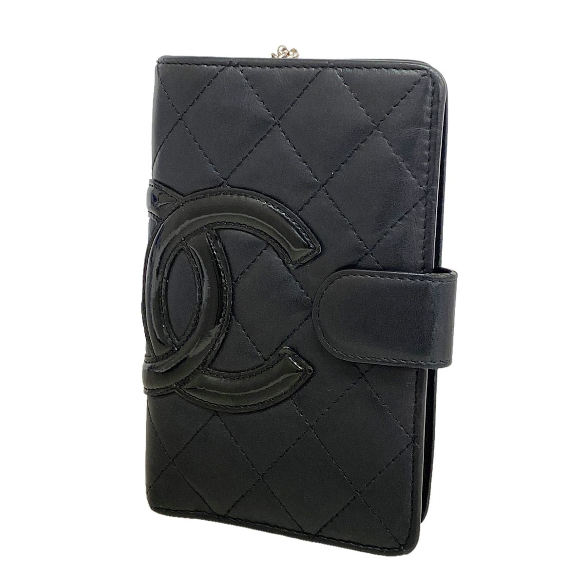 Chanel Wallet Cambon Lambskin Black Silver