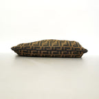 Fendi Shoulder Bag Zucca Nylon Canvas Brown Gold — view 3