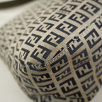 Fendi Handbag Zucchino Mamma Bucket Nylon Canvas Gray Navy Silver — view 8