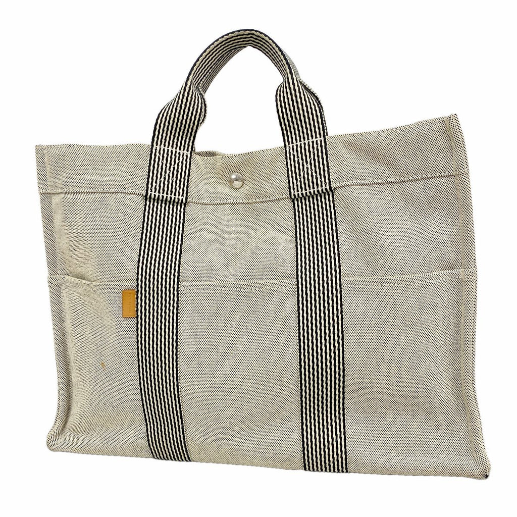 Hermes Tote Bag New Fourre Tout MM Canvas Black Silver