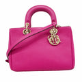Dior Handbag Diorissimo Leather Purple Silver 2-Way Back