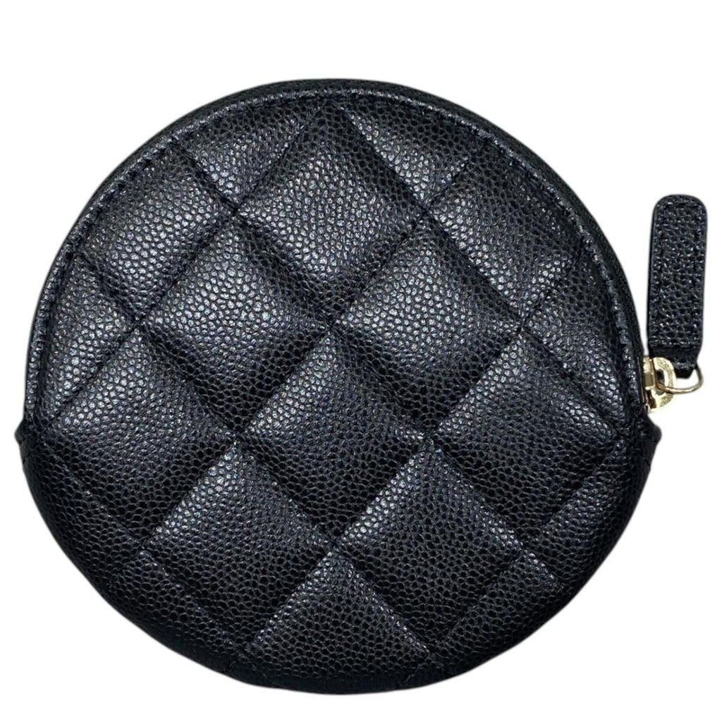 Chanel Coin Purse Quilted CC Logo Caviar Leather Black — view 2