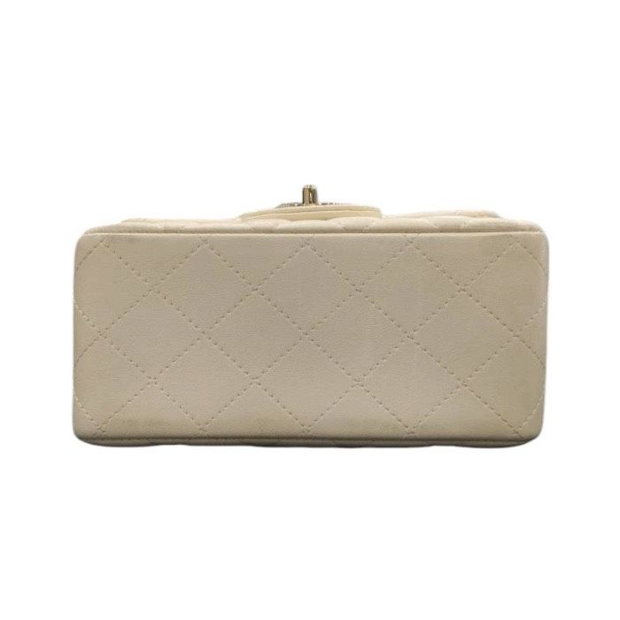 Chanel Quilted White Lambskin Shoulder Bag — view 3