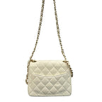 Chanel Quilted White Lambskin Shoulder Bag — view 2