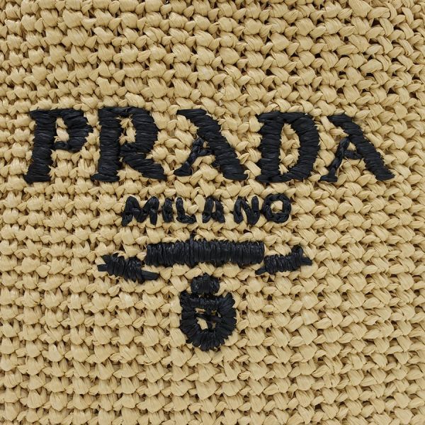 Prada Logo Raffia Clutch — view 6