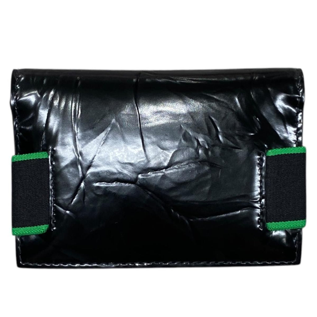 Bottega Veneta Card Case Flap Leather Black Green — view 2