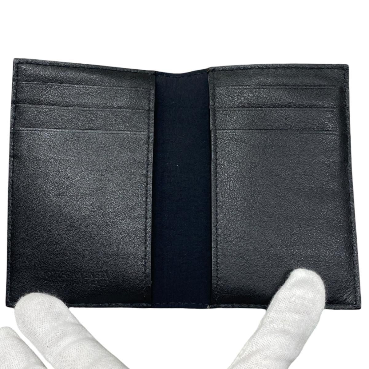 Bottega Veneta Card Case Flap Leather Black Green — view 7