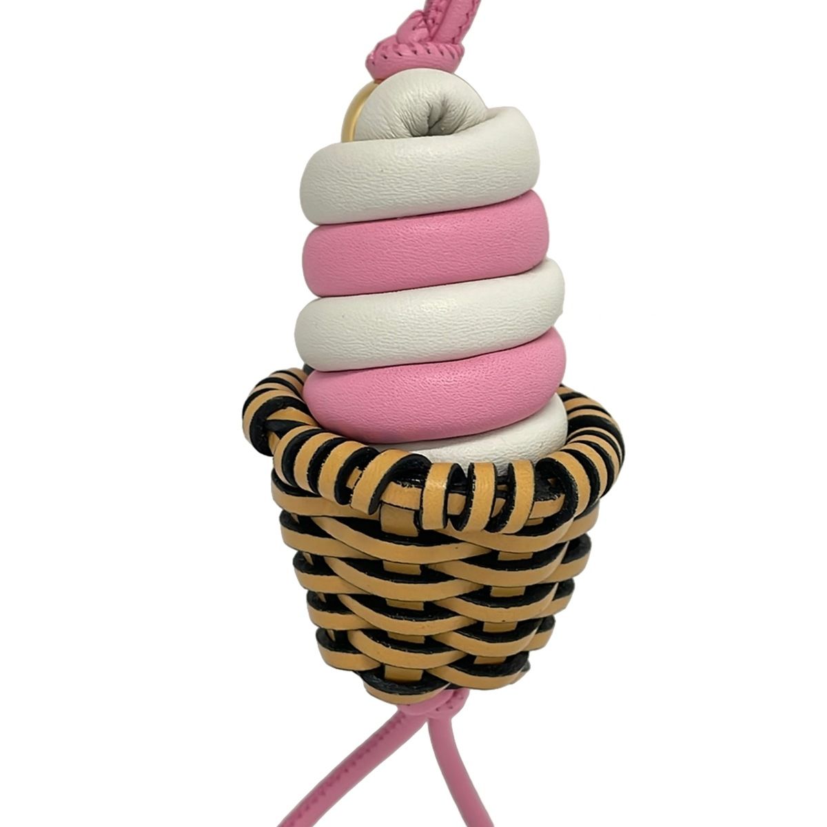 Loewe Key Holder Pink White Multi Soft Cream Leather — view 4