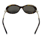 Chanel Sunglasses Black Dark Brown Gold Faux Pearl Eyewear — view 3