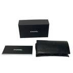 Chanel Sunglasses Black Dark Brown Gold Faux Pearl Eyewear — view 5