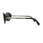 Chanel Sunglasses Black Dark Brown Gold Faux Pearl Eyewear — view 2