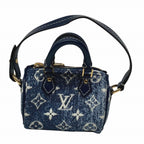 Louis Vuitton Bijou Sac Micro Speedy Monogram Denim Key Holder 20 Canvas