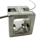 Hermes Cage D'h H Cube Metal Light Blue Necklace Silver — view 5