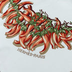 Hermes Carre 90 Aux Pays Des Epices Silk White Scarf — view 5