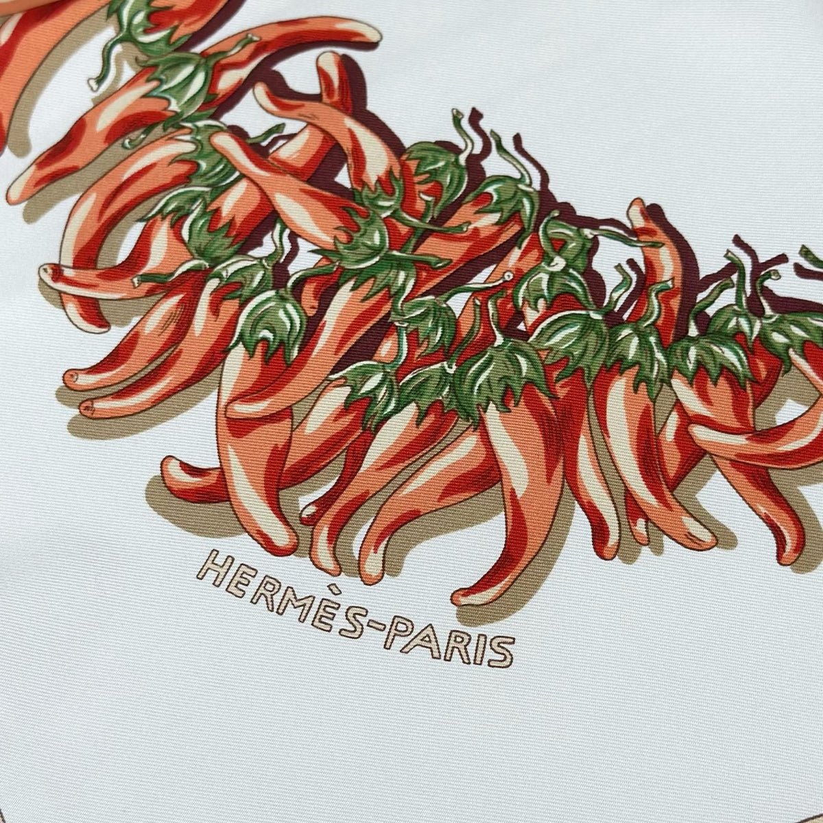 Hermes Carre 90 Aux Pays Des Epices Silk White Scarf — view 5
