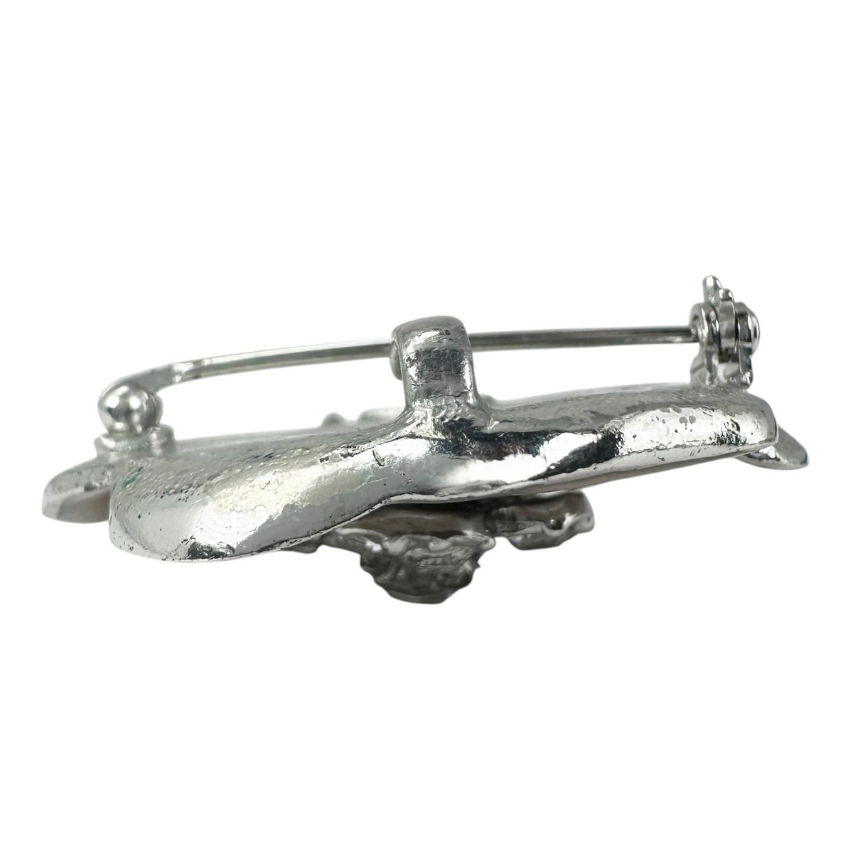 Chanel Camellia Motif CC Logo Silver Pink Brooch — view 3