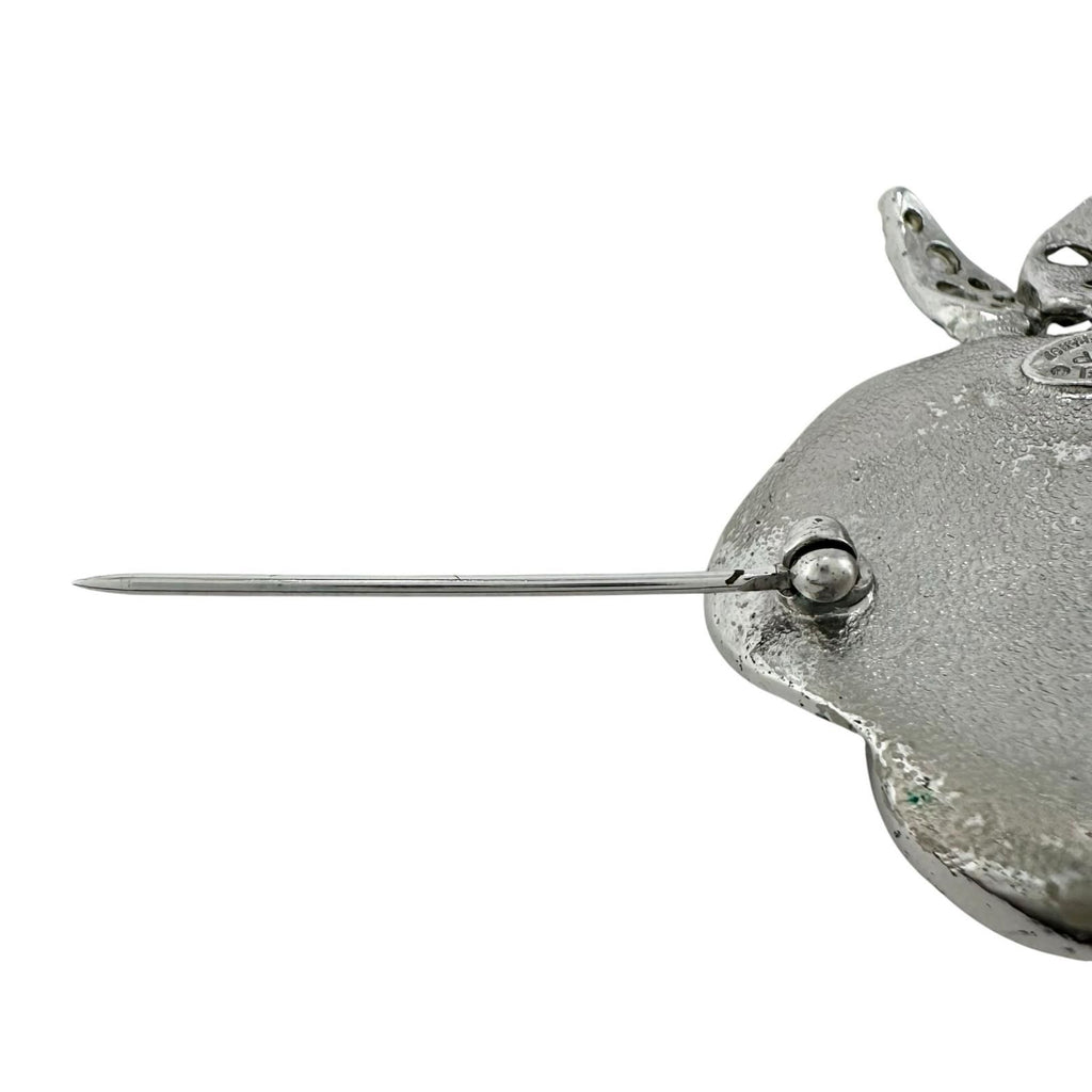 Chanel Camellia Motif CC Logo Silver Pink Brooch — view 4