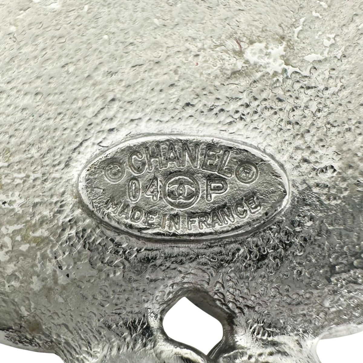 Chanel Camellia Motif CC Logo Silver Pink Brooch — view 5