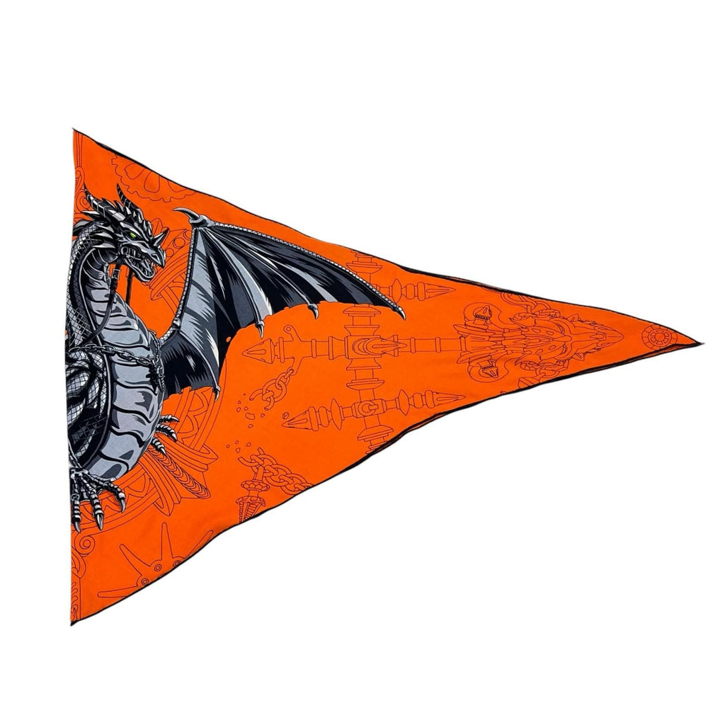 Hermes Losange Dragon Flash Silk Cashmere Orange Scarf — view 4