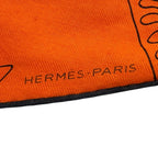 Hermes Losange Dragon Flash Silk Cashmere Orange Scarf — view 6