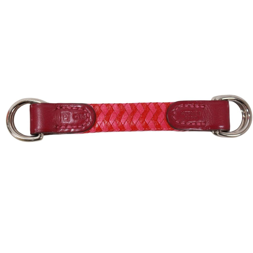 Hermes Romance Leather Pink Red Scarf Ring — view 2