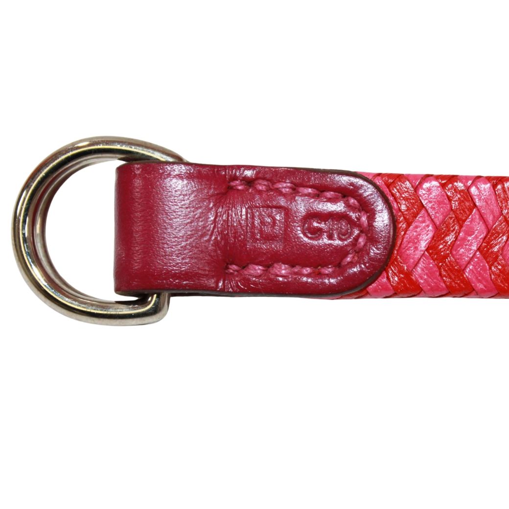 Hermes Romance Leather Pink Red Scarf Ring — view 4