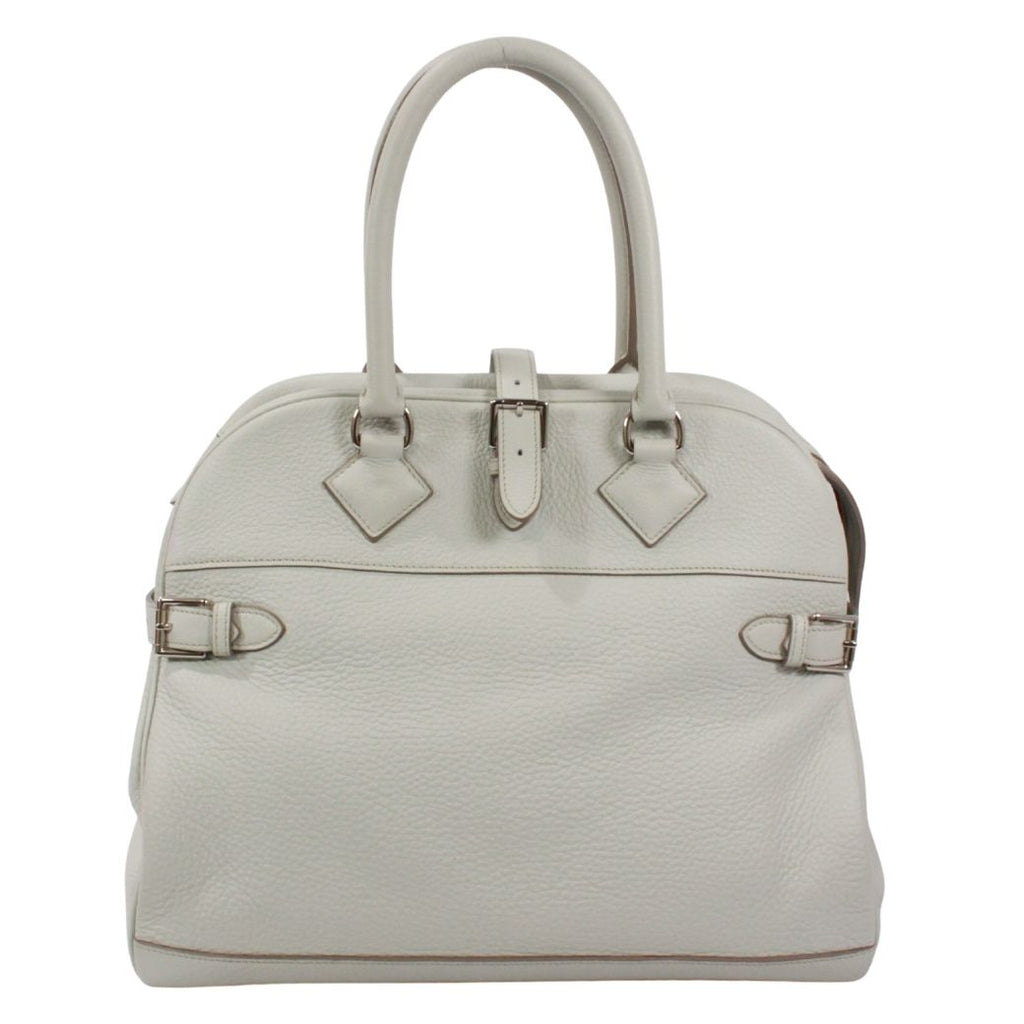 Hermes Atlas 35 Taurillon Clemence Leather Gray Handbag Silver
