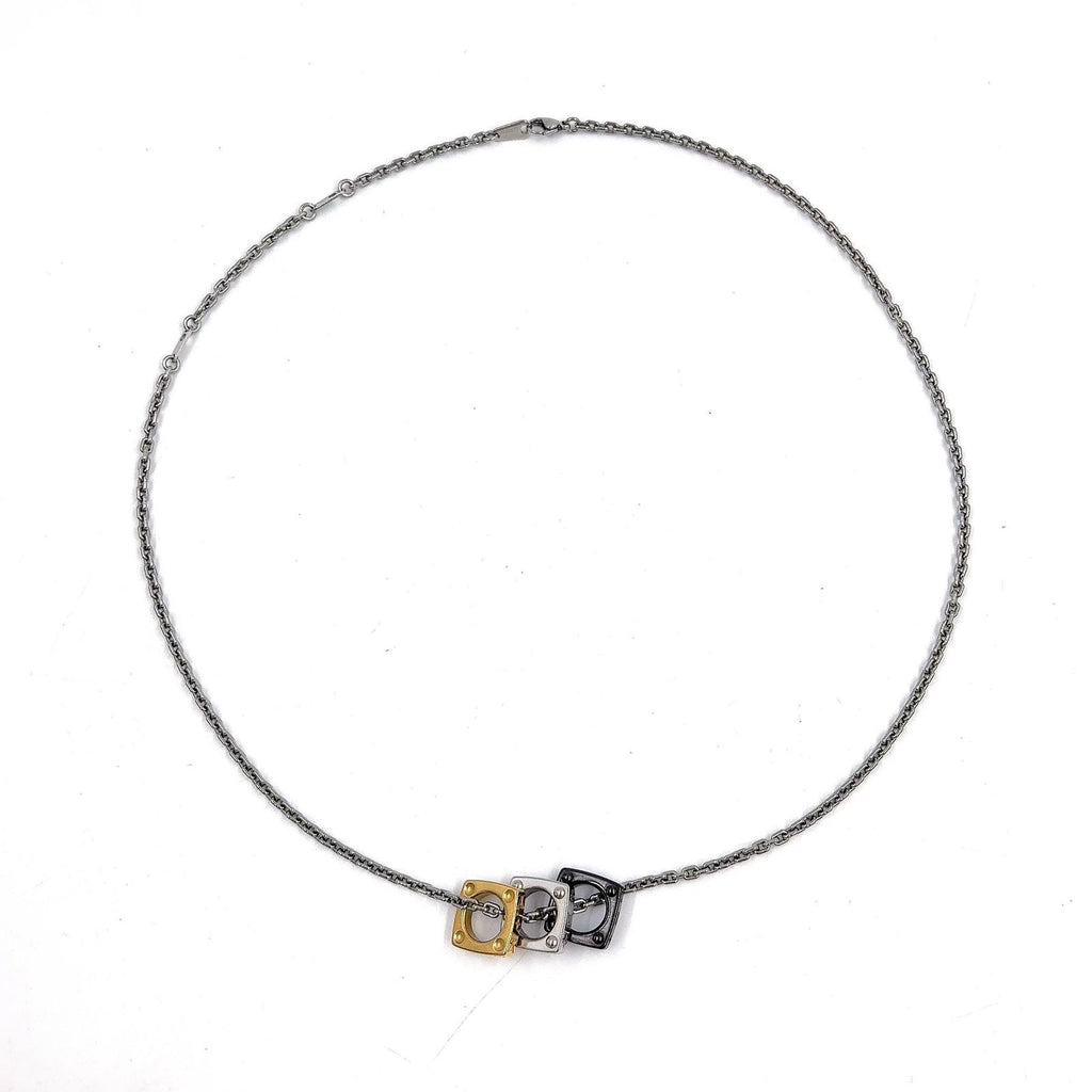 Louis Vuitton Pendant Monogram Gold Metal Multicolor Necklace — view 3