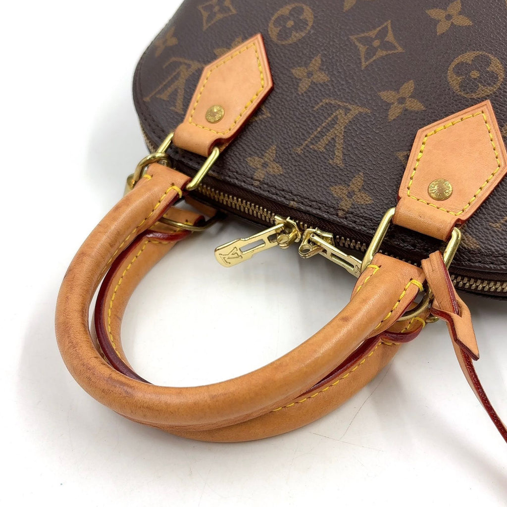 Louis Vuitton Alma BB Monogram Leather Brown Handbag Gold — view 5