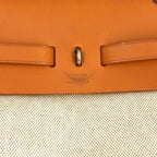 Hermes Herbag a Dos PM 2-Way Shoulder Bag Leather Canvas Beige Light Brown — view 4