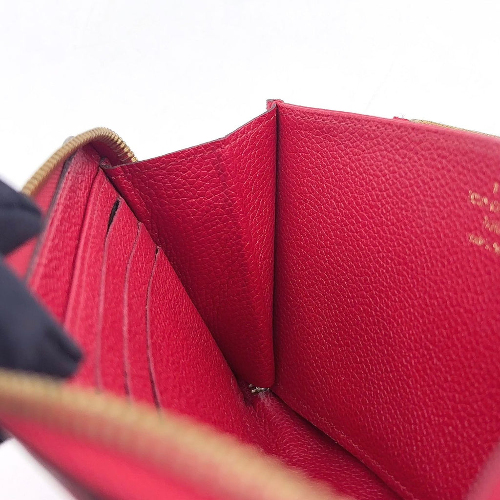 Louis Vuitton Zippy Wallet Monogram Empreinte Cerise Leather Red Round Gold — view 7