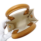 Celine 2-Way Shoulder Bag Mini Vertical Cabas Canvas Leather Tan Logo — view 5
