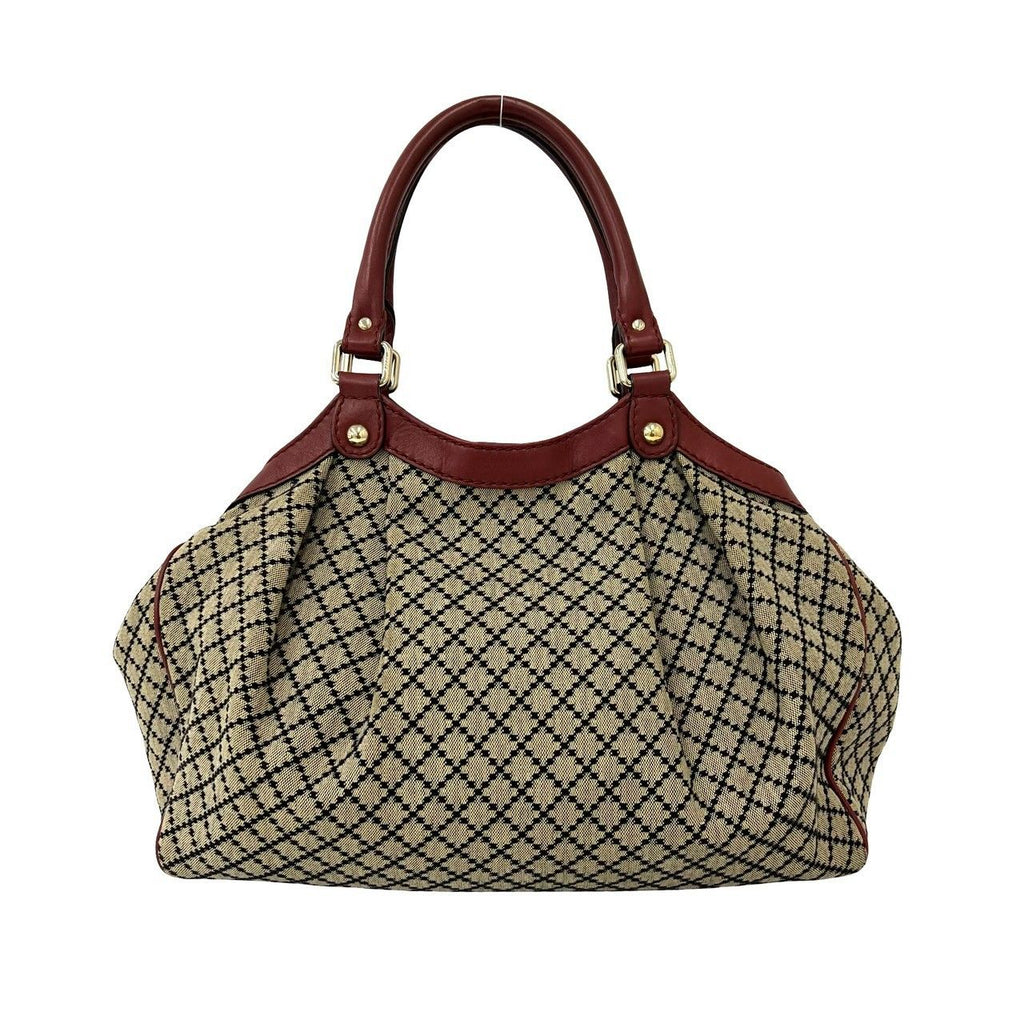 Gucci Sookie Diamante Canvas Leather Tote Shoulder Bag Beige — view 3