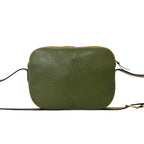 Dior Vintage CD Logo Leather Shoulder Bag Green Brown — view 3