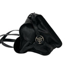 Celine Vintage Logo Perforated Leather Tote Boston Bag Black — view 5